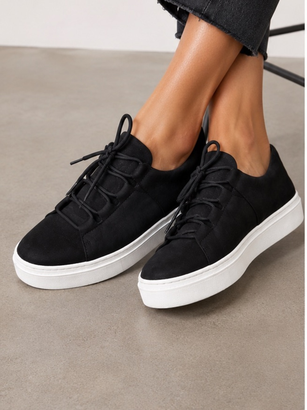 Eileen Fisher Kipling Tumbled Nubuck Sneakers Black Size 9 Comfort Platform
